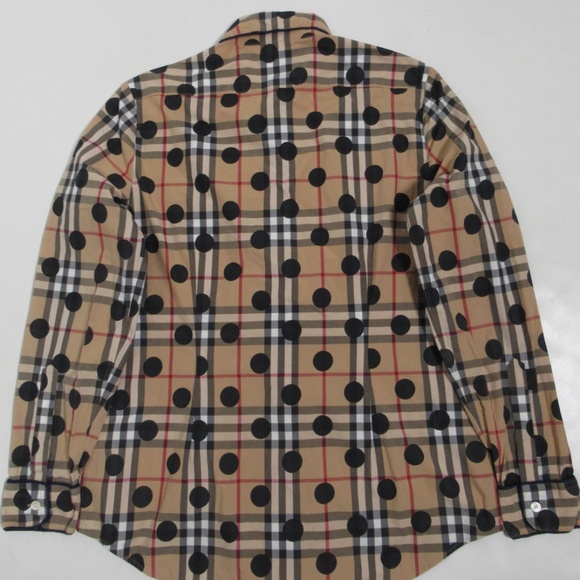 Burberry London England Women's Polka-Dot Check Shirt Archive Beige Size S - Picture 8 of 12